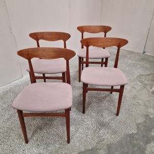 Fire spisestole, massiv teak