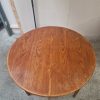 Rundt teak spisebord med to tillægsplader, Skovby