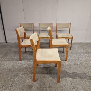 Seks spisestole i massiv teak, Findahl