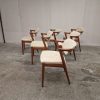 Seks spisestole, Kai Kristiansen model 42,teak, til ompolstring