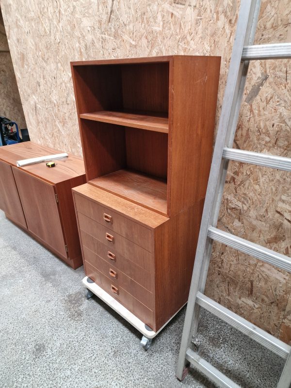Lille reol med kommode og bogreol, teak - Image 4