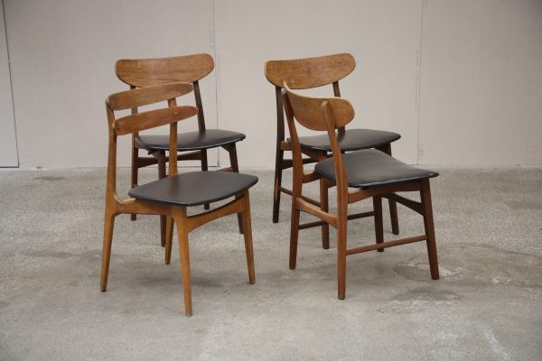 Fire spisestole i teak - Image 2