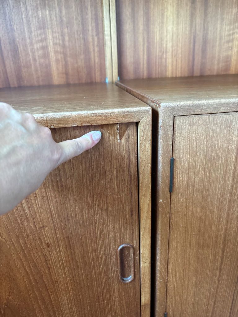 Vangereol med skabe, hylder og vanger, teak, Hansen & Guldberg