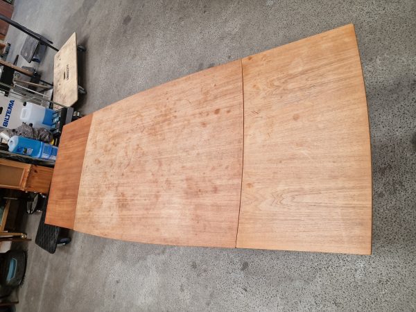 Spisebord med hollandsk udtræk, teak, bådformet - Image 3