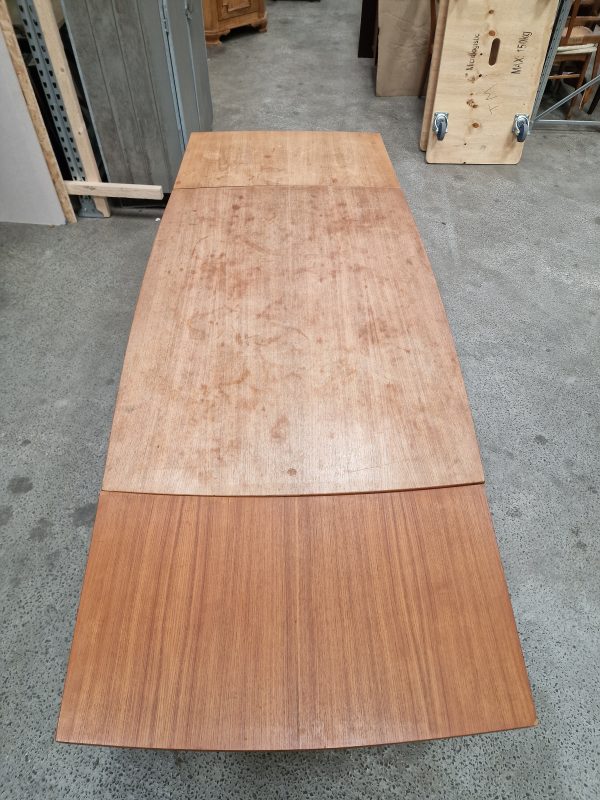 Spisebord med hollandsk udtræk, teak, bådformet - Image 4