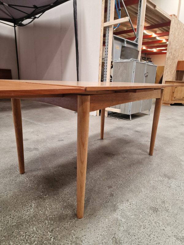 Spisebord med hollandsk udtræk, teak, bådformet - Image 5