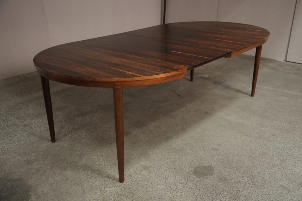 Rundt spisebord i palisander med tillægsplader, Severin Hansen