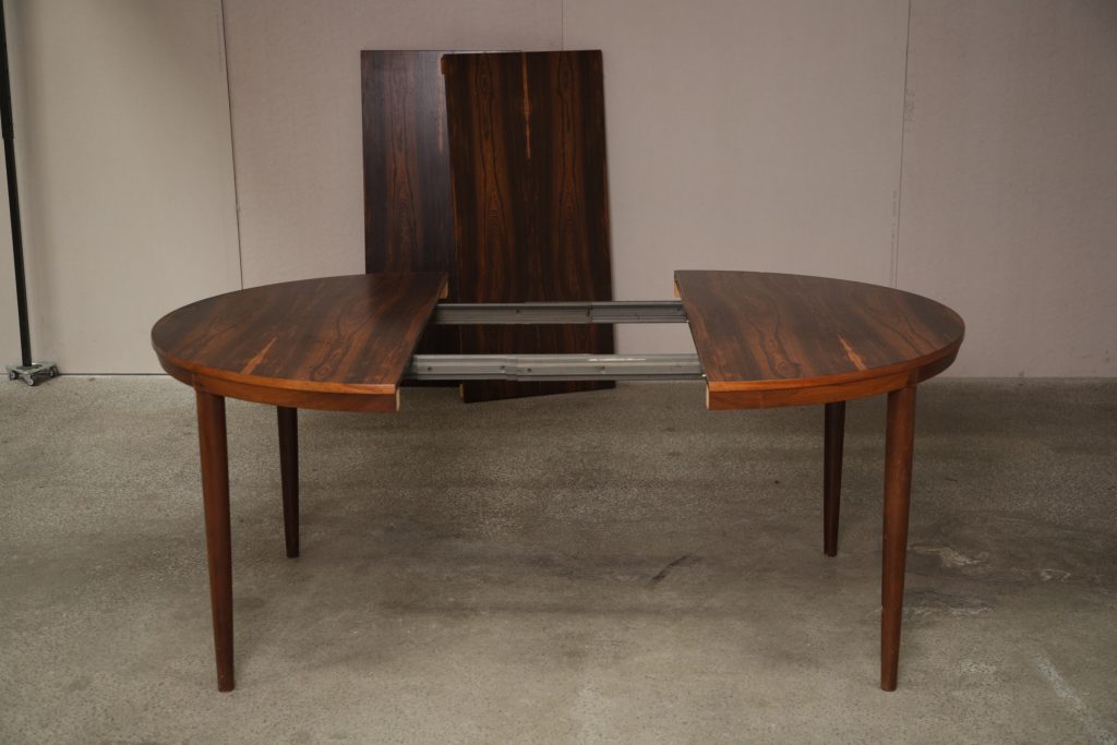 Rundt spisebord i palisander med tillægsplader, Severin Hansen