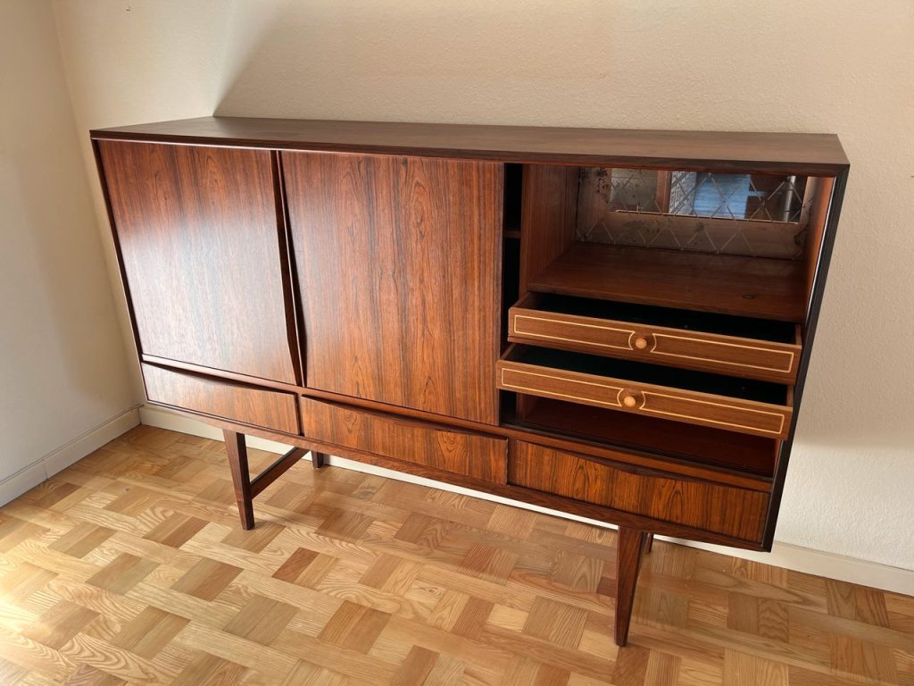 Dækketøjsskab, palisander, EW Bach