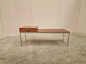 Bænk i krom og palisander