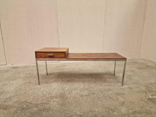 Bænk i krom og palisander