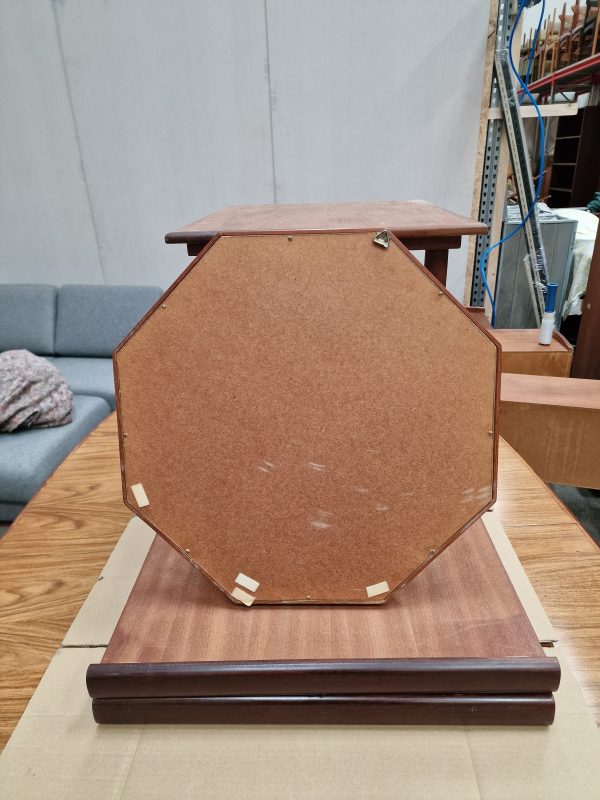 Ottekantet spejl, massiv teak - Image 3