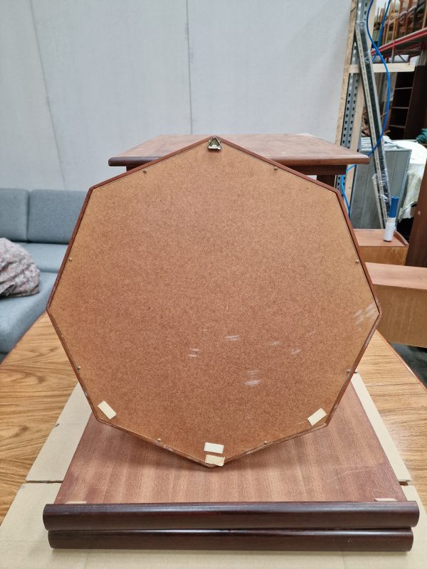 Ottekantet spejl, massiv teak - Image 4