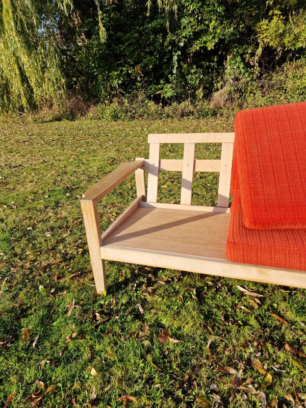 Trepersoners sofa, massiv egetræ, “Komfort”