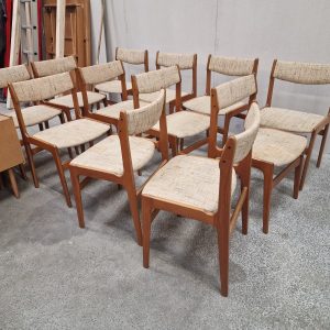 12 spisestole, teak, Erik Buch
