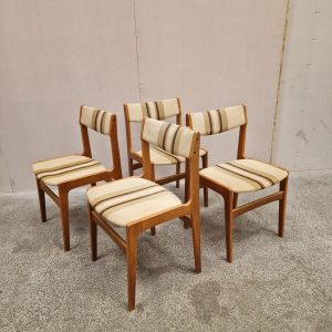 Fire spisestole, teak, Erik Buch - Image 3