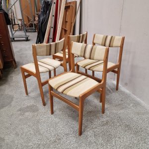 Fire spisestole, teak, Erik Buch - Image 5