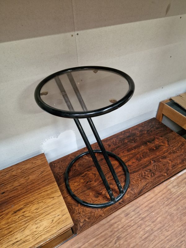 Sidebord, rund glasplade