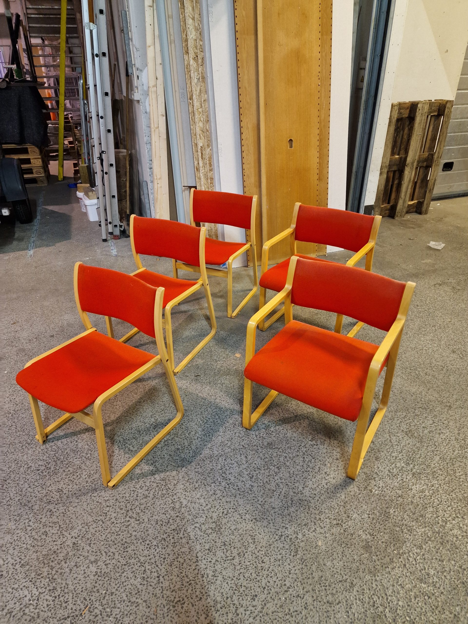 Fem konferencestole, bøgetræ - Image 5