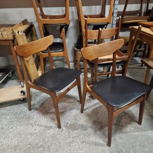 Fire spisestole, massiv teak, Schønning & Elgaard