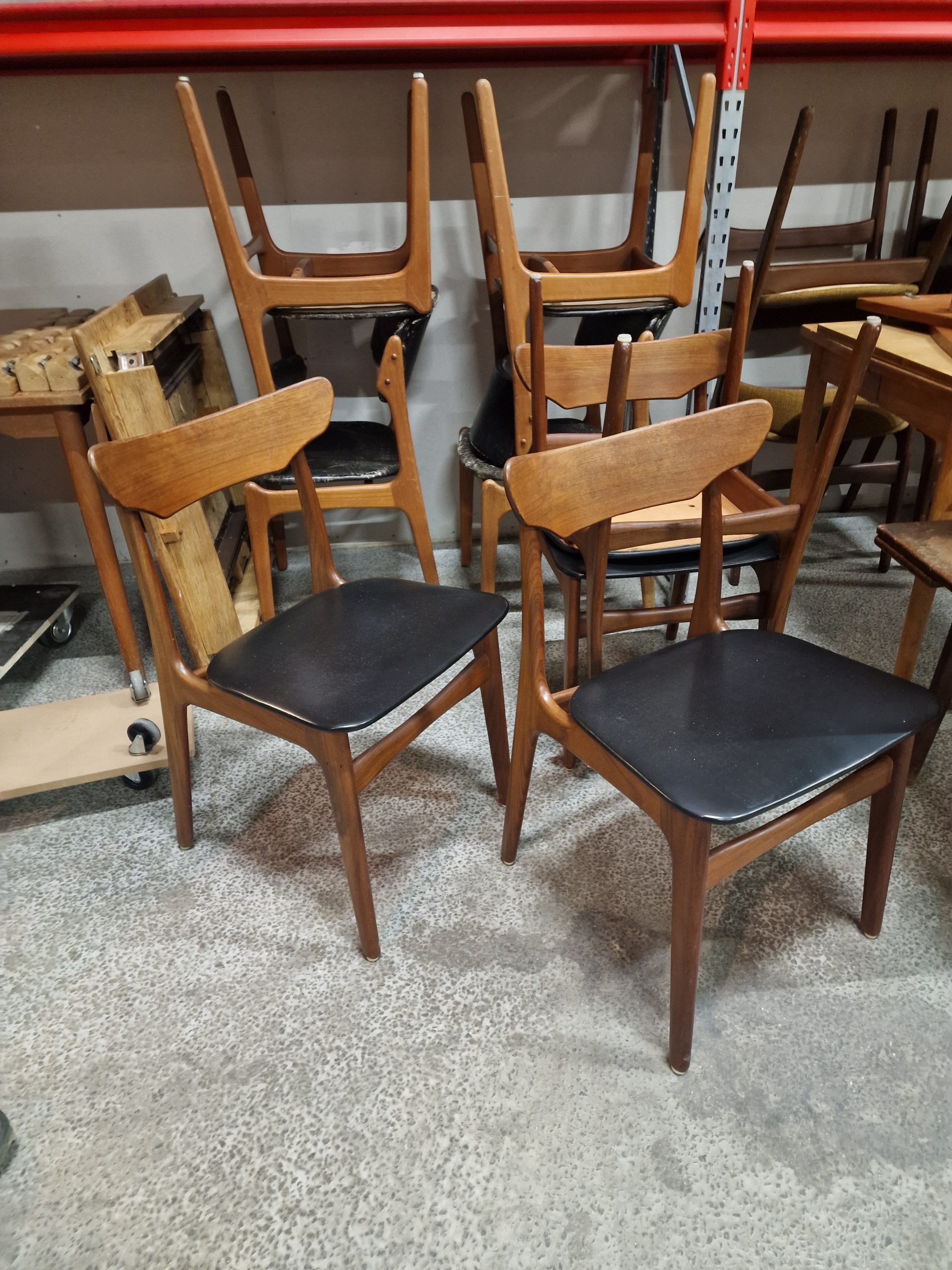 Fire spisestole, massiv teak, Schønning & Elgaard - Image 1