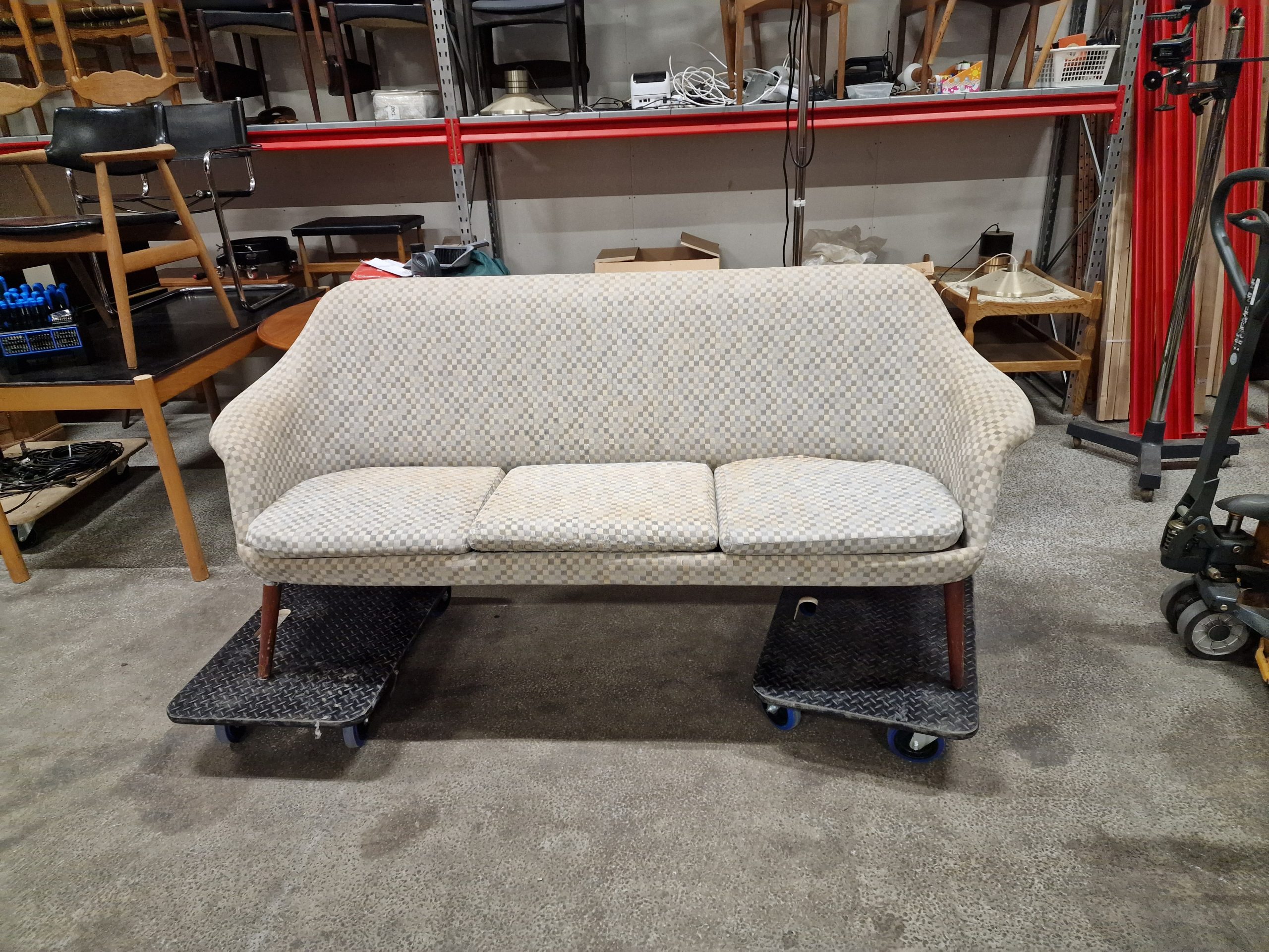 Trepersoners sofa, ben af teak - Image 5