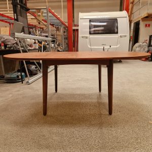 Rundt spisebord i teak med to tillægsplader - Image 9