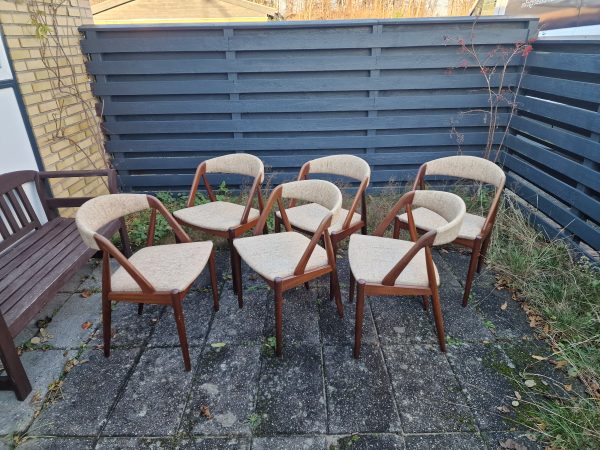 6 stk spisestole i massiv teak, Kai Kristiansen, model 31