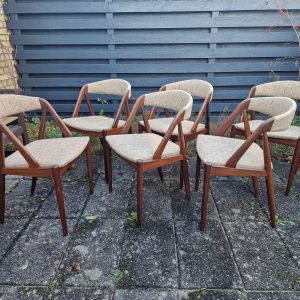 6 stk spisestole i massiv teak, Kai Kristiansen, model 31 - Image 1