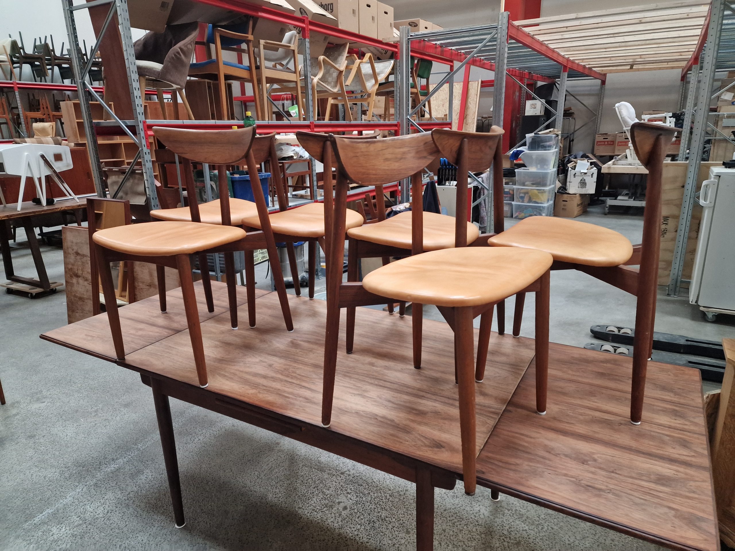 Seks spisestole, Harry Østergaard, palisander - Image 3