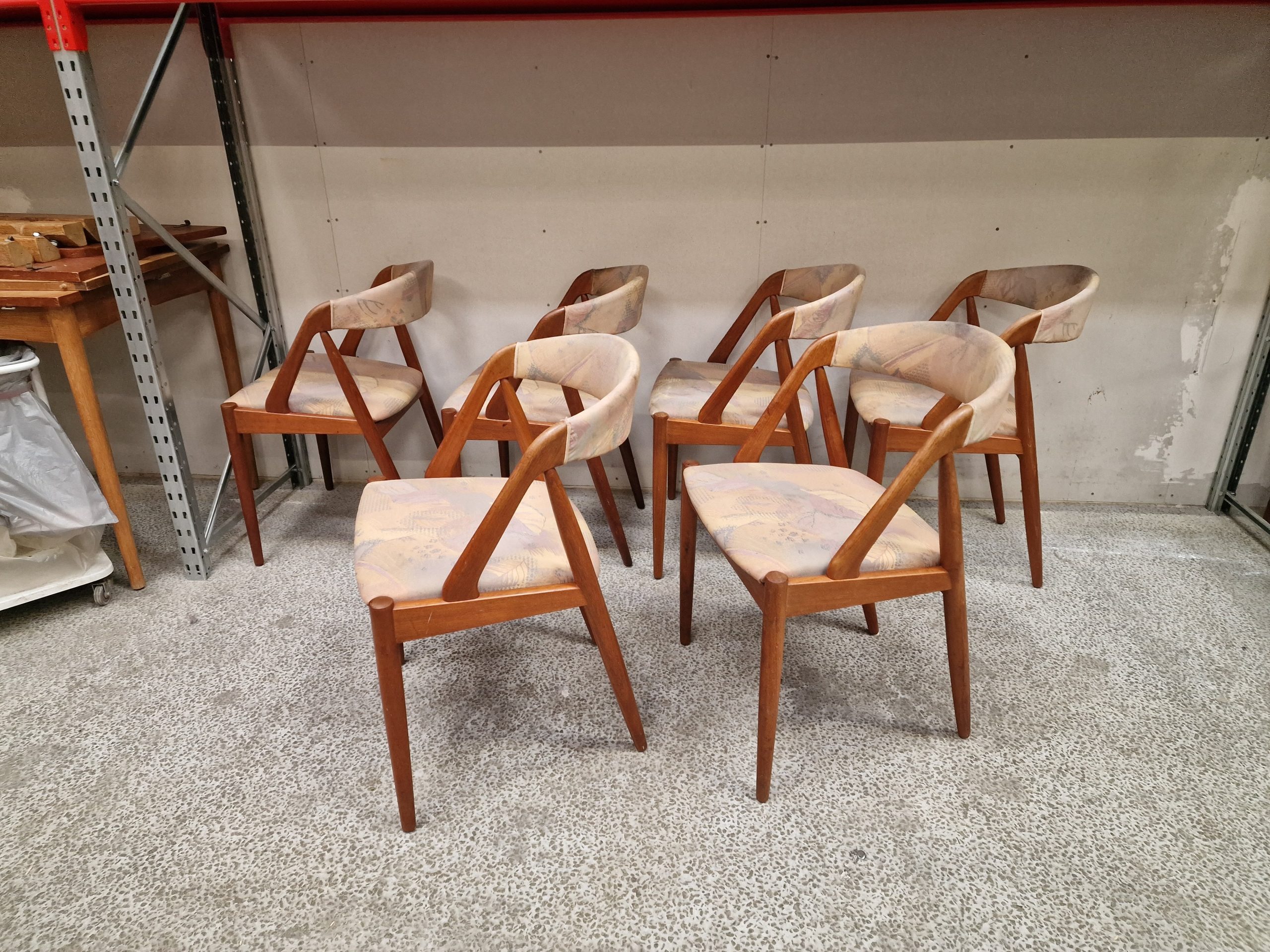 Seks spisestole i massiv teak, Kai Kristiansen model 31 - Image 6