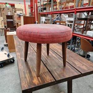 Skammel, rød polstring - Image 1