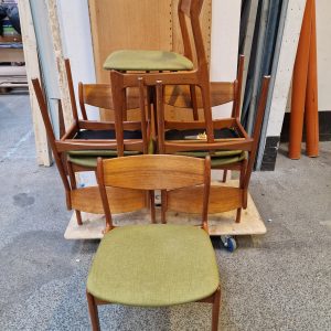 Seks spisestole i massiv teak, P.E. Jørgensen, Farsø Stolefabrik - Image 2