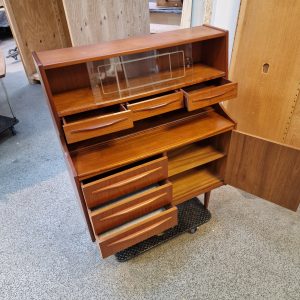 Chatol i teak med udtræksplade, skydelåger, skuffer og skabslåge, Falsig Møbelfabrik - Image 7