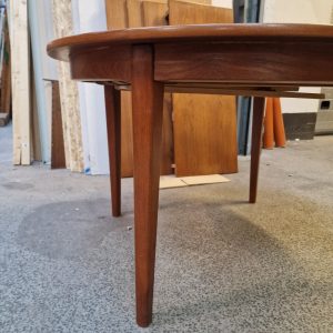 Rundt spisebord i teak med 4 tillægsplader - Image 3