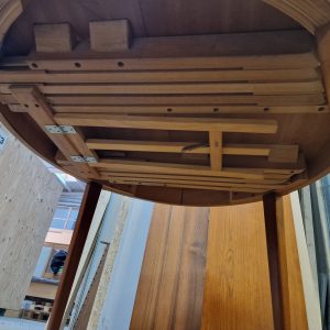 Rundt spisebord i teak med 4 tillægsplader - Image 4