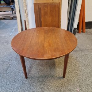 Rundt spisebord i teak med 4 tillægsplader - Image 8