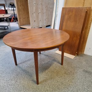 Rundt spisebord i teak med 4 tillægsplader - Image 9