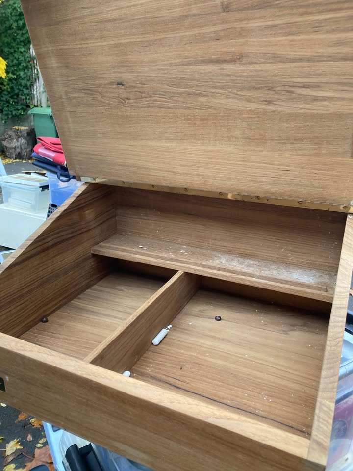 Trip Trap Skrivepult, teak, væghængt