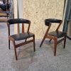 To spisestole i teak af Anderstrup møbelfabrik, T21 / Fire Chair af Kai Kristiansen