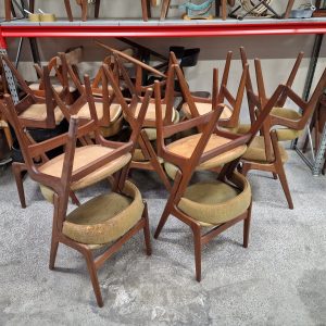 12 spisestole i massiv teak, til ompolstring, Kai Kristiansen/Anderstrup model T21 - Image 2