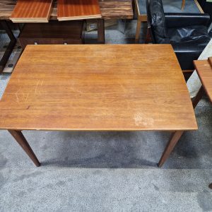 Spisebord i teak, på stel af egetræ, med hollandsk udtræk - Image 3