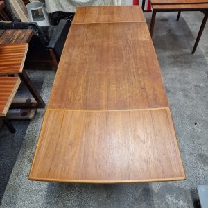 Spisebord i teak, på stel af egetræ, med hollandsk udtræk - Image 6