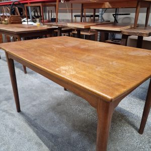 Spisebord i teak, på stel af egetræ, med hollandsk udtræk - Image 7