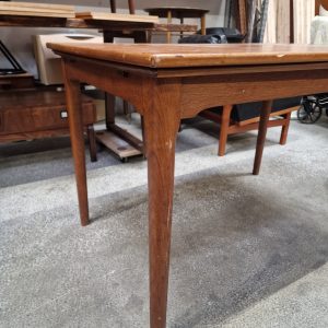 Spisebord i teak, på stel af egetræ, med hollandsk udtræk - Image 9