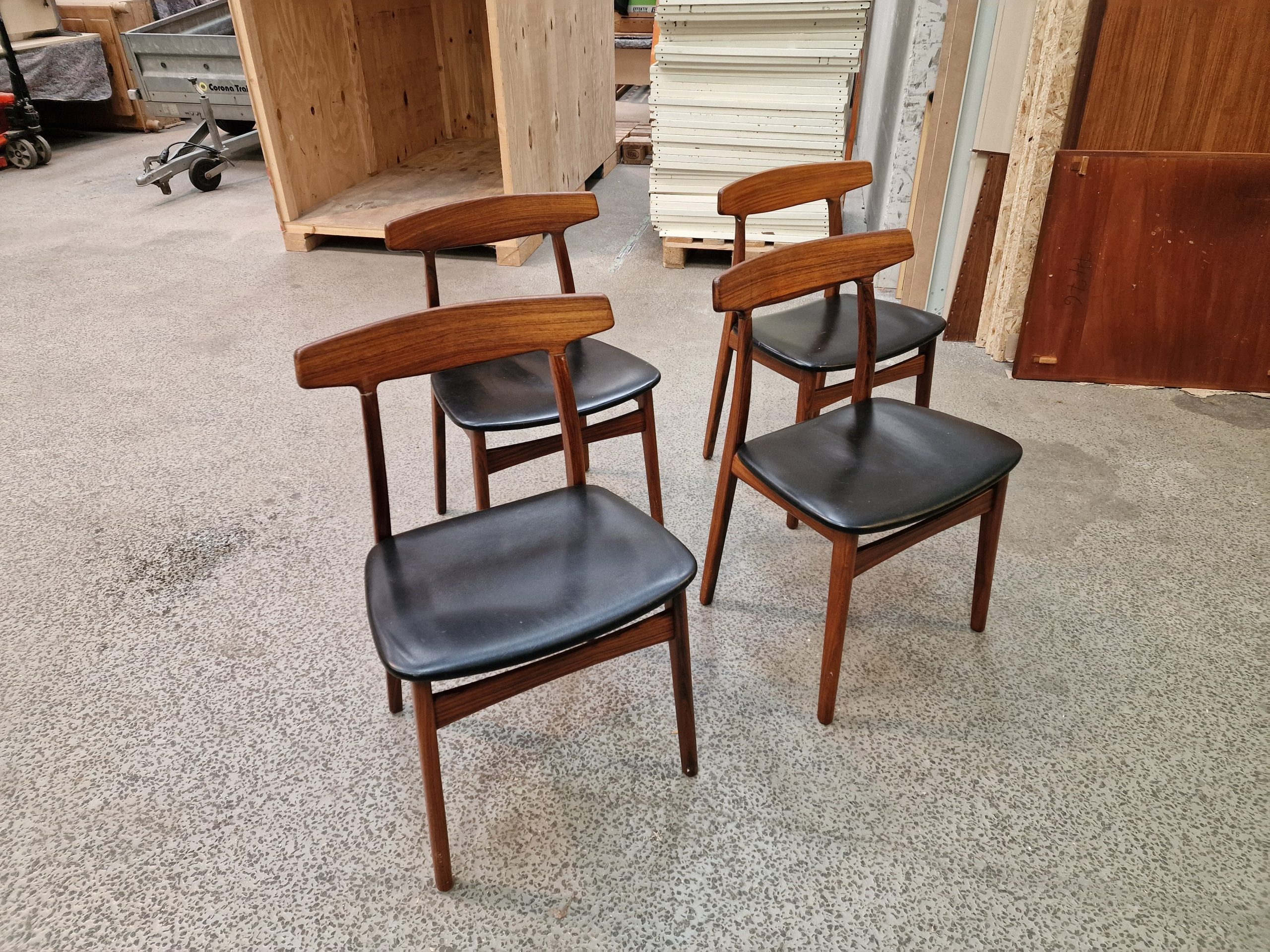 Fire spisestole, massiv palisander - Image 1