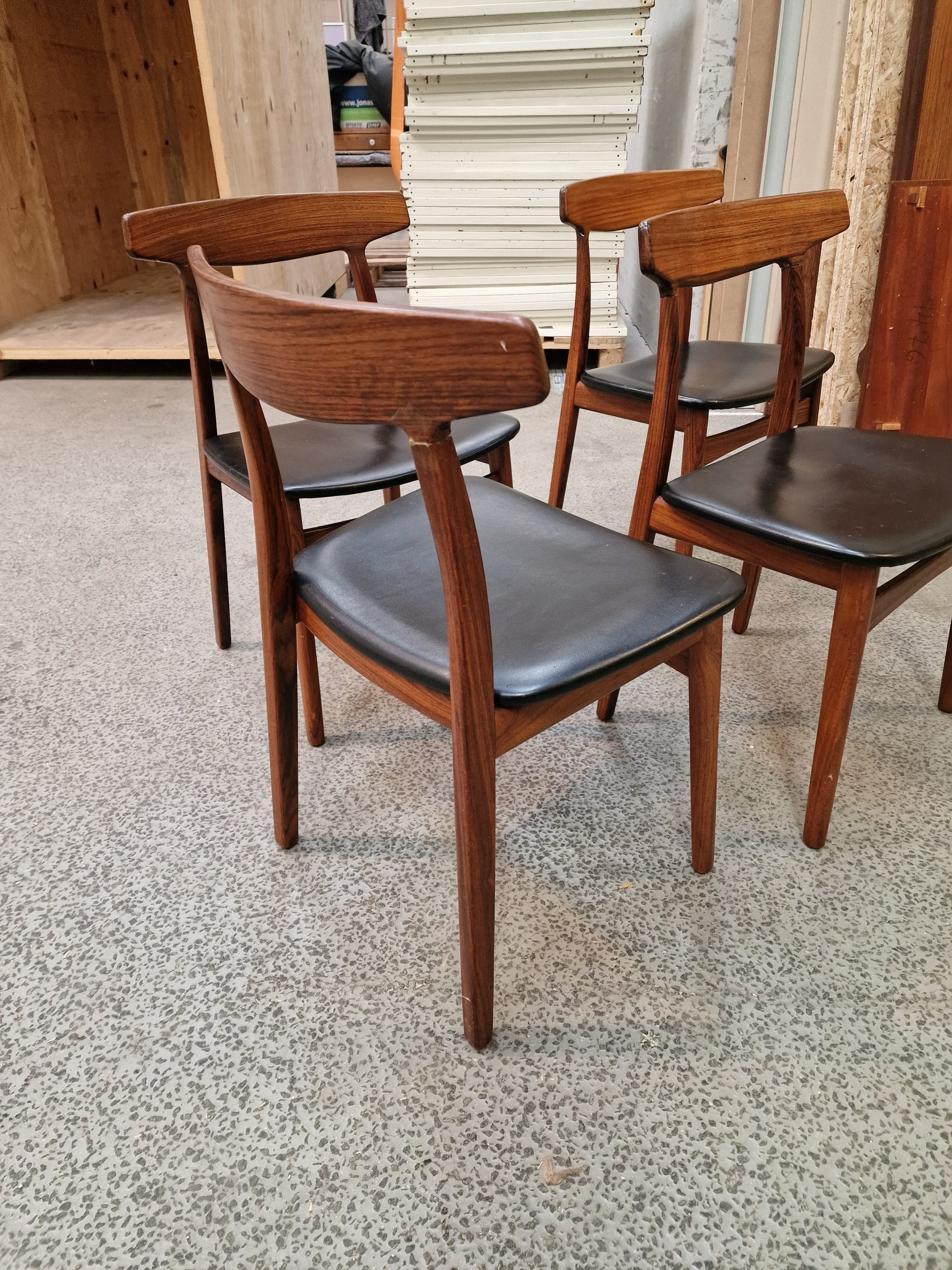 Fire spisestole, massiv palisander - Image 4