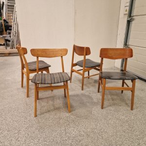 2x2 spisestole, teak og bøg - Image 2