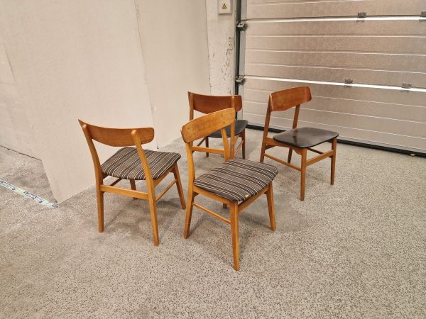 2x2 spisestole, teak og bøg