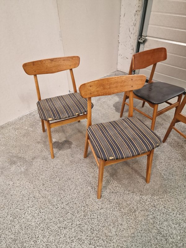 2x2 spisestole, teak og bøg